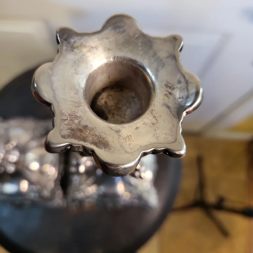 Pair of Russian Repousse Silver Plate Candlesticks by Warszawa Norblin 19th Cent - Picture 5 of 11